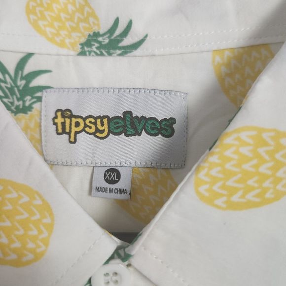 Tipsy Elves Pineapple Parade Hawaiian Swinger Shirt Mens Size XXL - Picture 7 of 7